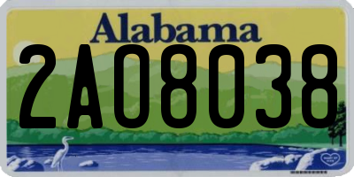 AL license plate 2AO8038
