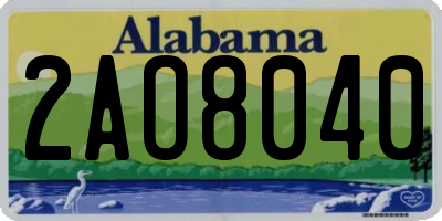 AL license plate 2AO8040