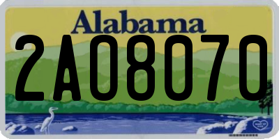 AL license plate 2AO8070
