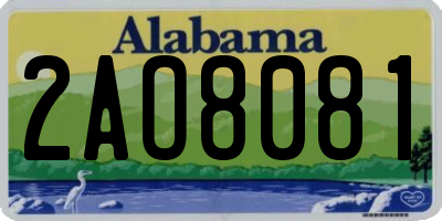 AL license plate 2AO8081