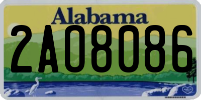 AL license plate 2AO8086