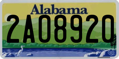 AL license plate 2AO8920