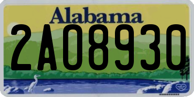 AL license plate 2AO8930