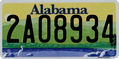 AL license plate 2AO8934