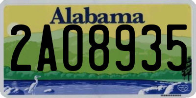 AL license plate 2AO8935