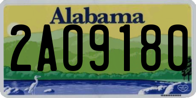 AL license plate 2AO9180