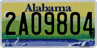 AL license plate 2AO9804