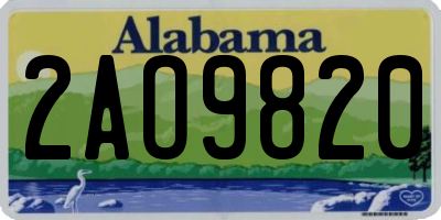 AL license plate 2AO9820