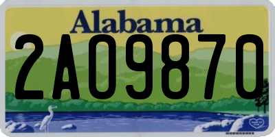 AL license plate 2AO9870
