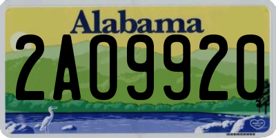 AL license plate 2AO9920