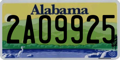 AL license plate 2AO9925