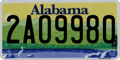 AL license plate 2AO9980