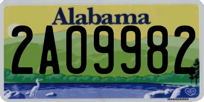 AL license plate 2AO9982