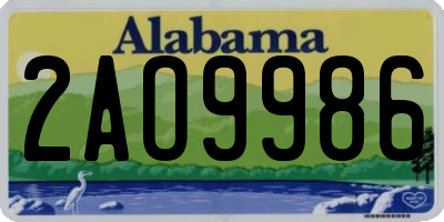 AL license plate 2AO9986