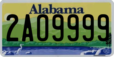 AL license plate 2AO9999