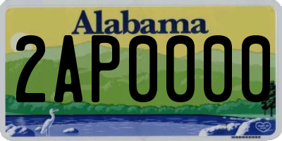 AL license plate 2AP0000