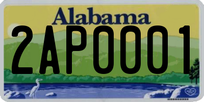 AL license plate 2AP0001