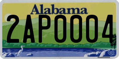 AL license plate 2AP0004
