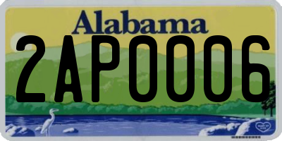 AL license plate 2AP0006