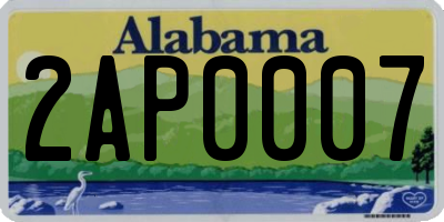 AL license plate 2AP0007