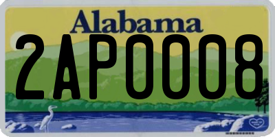AL license plate 2AP0008