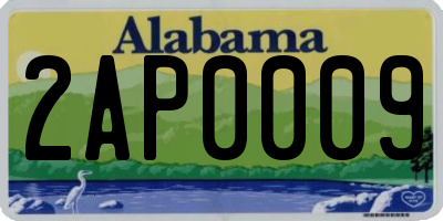 AL license plate 2AP0009