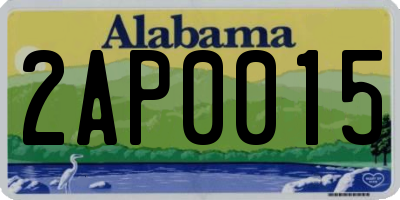 AL license plate 2AP0015