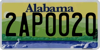 AL license plate 2AP0020