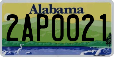 AL license plate 2AP0021