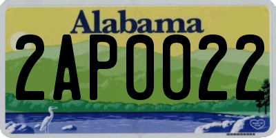 AL license plate 2AP0022