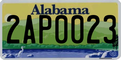 AL license plate 2AP0023