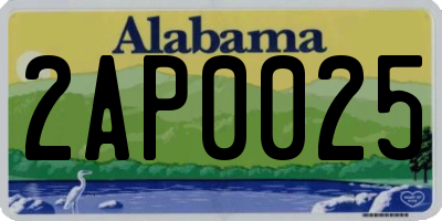 AL license plate 2AP0025