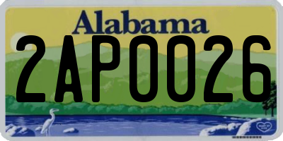 AL license plate 2AP0026