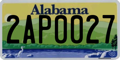 AL license plate 2AP0027