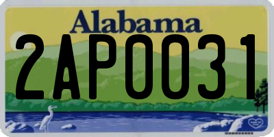 AL license plate 2AP0031