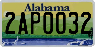 AL license plate 2AP0032