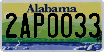 AL license plate 2AP0033