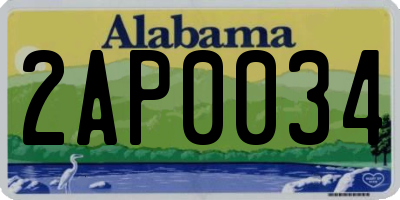 AL license plate 2AP0034