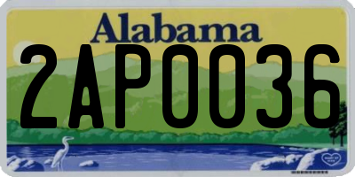 AL license plate 2AP0036