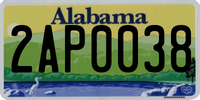 AL license plate 2AP0038