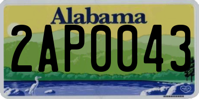 AL license plate 2AP0043