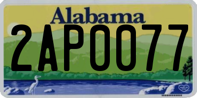 AL license plate 2AP0077