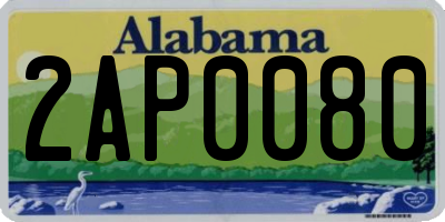AL license plate 2AP0080