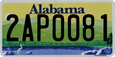 AL license plate 2AP0081