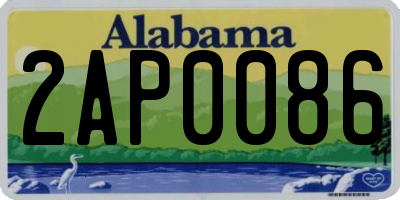 AL license plate 2AP0086