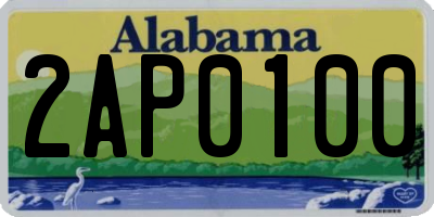 AL license plate 2AP0100