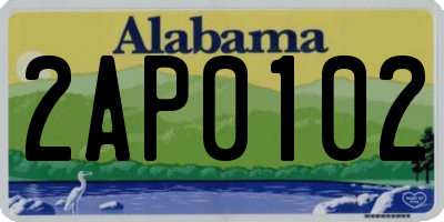 AL license plate 2AP0102