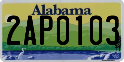 AL license plate 2AP0103