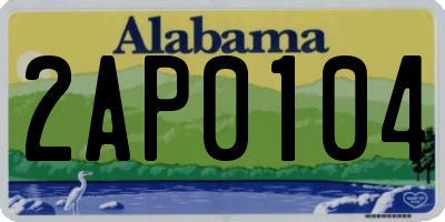 AL license plate 2AP0104