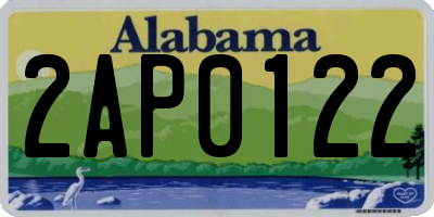 AL license plate 2AP0122